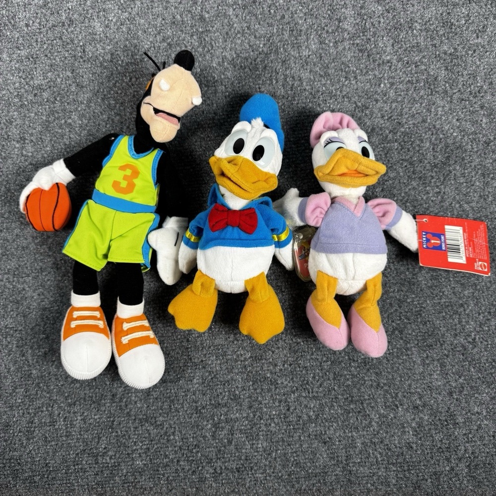 Vintage Disney Plush Lot Mattel Goofy Basketball Donald Daisy Duck‎ 90s Tags